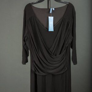 B Slim Black Wrap Dress LBD ~ Size 3x ~ NWT